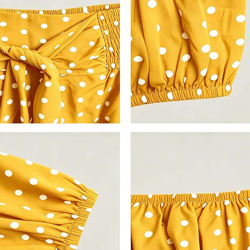 👗🌞 Schulterfreier Damen-Zweiteiler mit Polka Dot – romantisch, luftig & perfekt für heiße Tage, jetzt −50%