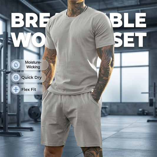 🏃‍♂️🔥 2-teiliges Sport-Set für Herren – T-Shirt + Shorts, atmungsaktiv & bequem, jetzt −50%