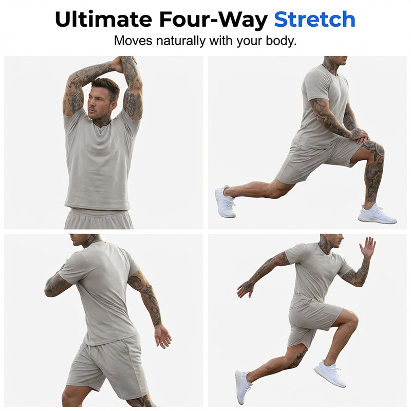 🏃‍♂️🔥 2-teiliges Sport-Set für Herren – T-Shirt + Shorts, atmungsaktiv & bequem, jetzt −50%