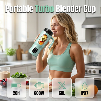 🥤✨ Tragbarer Mixer 580 ml mit Griff – USB wiederaufladbar, für Smoothies & Shakes, jetzt −50%