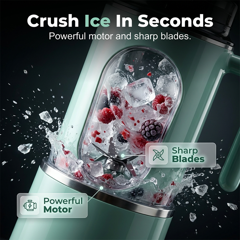 🥤✨ Tragbarer Mixer 580 ml mit Griff – USB wiederaufladbar, für Smoothies & Shakes, jetzt −50%