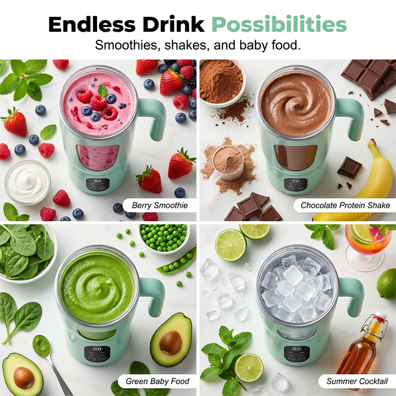 🥤✨ Tragbarer Mixer 580 ml mit Griff – USB wiederaufladbar, für Smoothies & Shakes, jetzt −50%