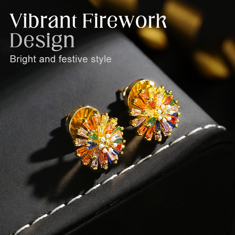 ✨ 50% RABATT! ⏰ Bunte Feuerwerk Ohrstecker – Zirkonia Design & minimalistisch elegant – Funkelnd, leicht & perfekt für den Alltag oder als farbenfrohes Statement zu besonderen Anlässen 🎆