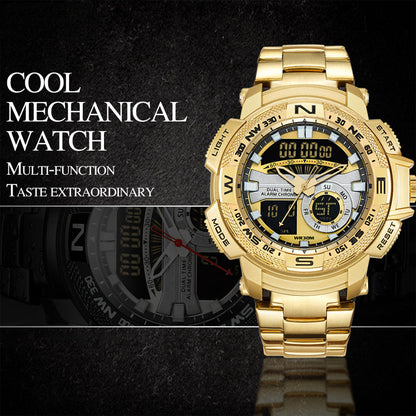 Multifunktionale Herren Sportuhr ⌚ Dual-Zeit, Stoppuhr & Wasserdichtes Design