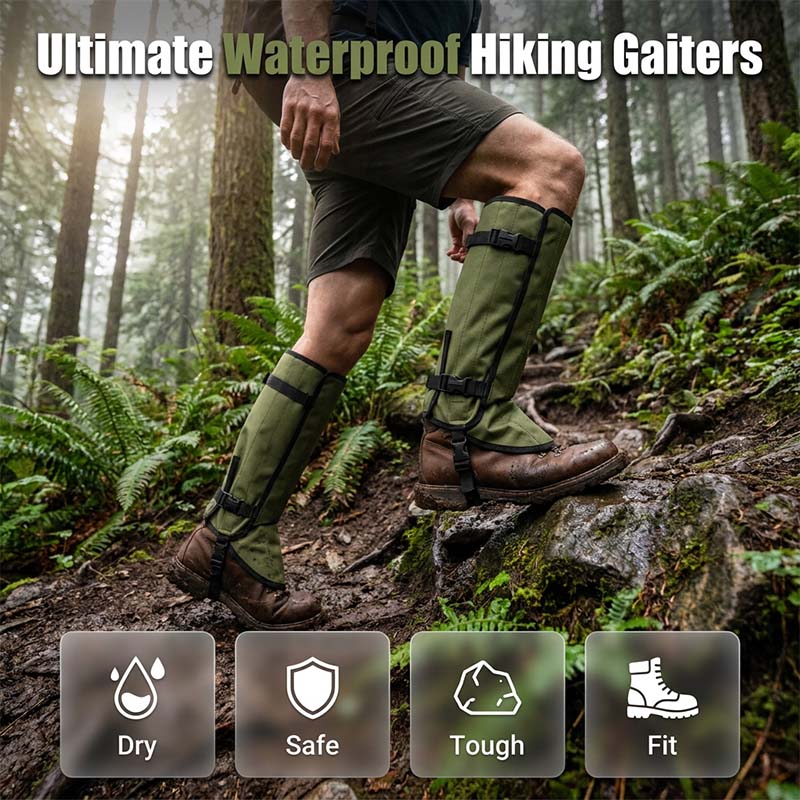 🥾 50 % Rabatt – Wasserdichte Wander-Gamaschen – robust, atmungsaktiv & schützt vor Schlangenbissen, Dornen & Nässe – ideal für Outdoor, Trekking & Arbeit ⛰️
