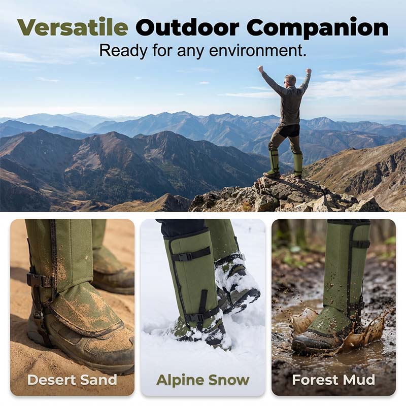 🥾 50 % Rabatt – Wasserdichte Wander-Gamaschen – robust, atmungsaktiv & schützt vor Schlangenbissen, Dornen & Nässe – ideal für Outdoor, Trekking & Arbeit ⛰️