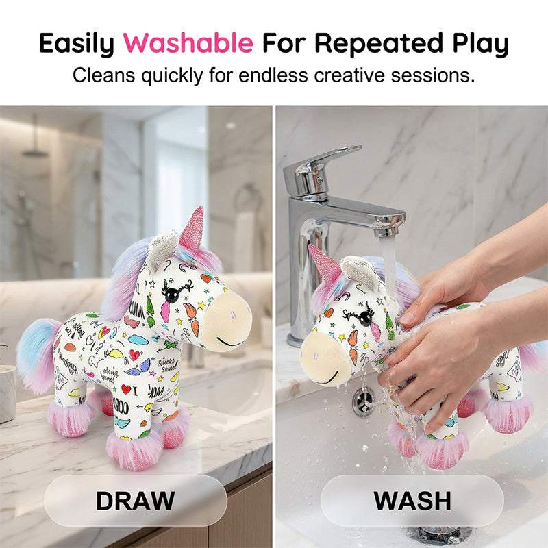 📢📢50 % Rabatt!!🎁🦄DIY-Set zum Ausmalen: Einhorn-Plüschtier🌈☁️