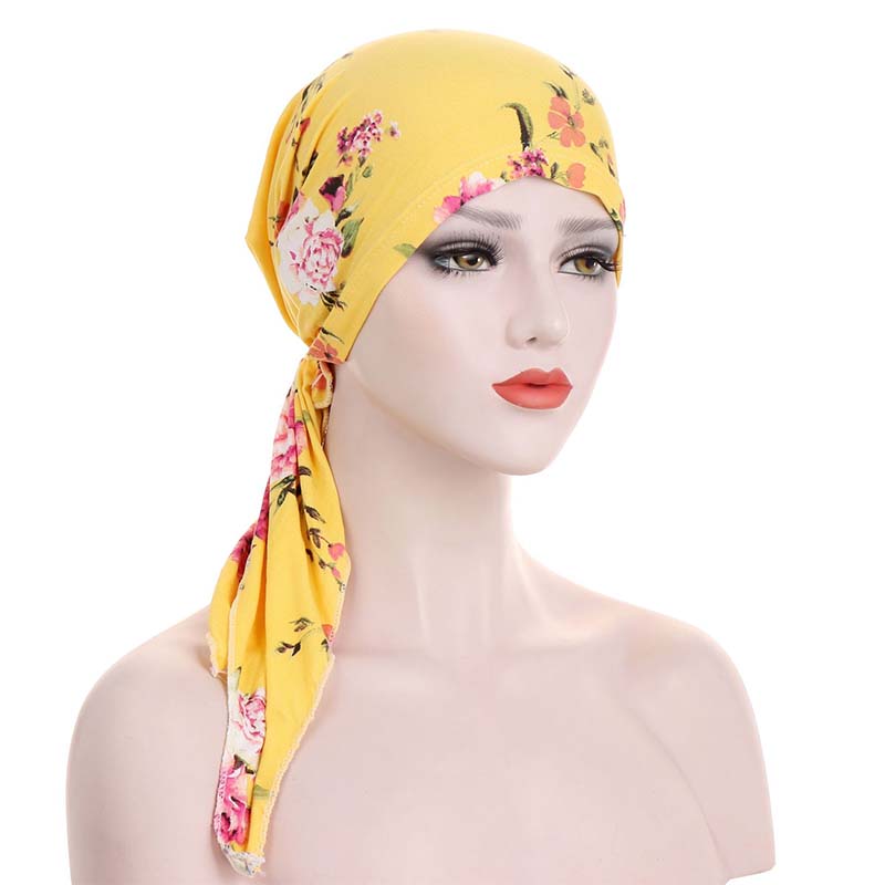 👒 NUR FÜR KURZE ZEIT: 50 % RABATT! ✨ Vorgefertigter Turban für Damen mit Blumenmuster – weich, elastisch, vielseitig 🌸