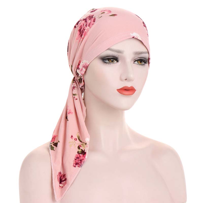👒 NUR FÜR KURZE ZEIT: 50 % RABATT! ✨ Vorgefertigter Turban für Damen mit Blumenmuster – weich, elastisch, vielseitig 🌸