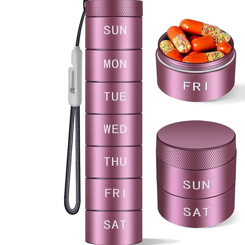 💊 50% RABATT! 📦 7-Tage stapelbarer Metall-Pillendreher – Rostfrei & schnappverschluss – Perfekt für Vitamine, Medikamente oder Reisen – kompakt und tragbar 🧳