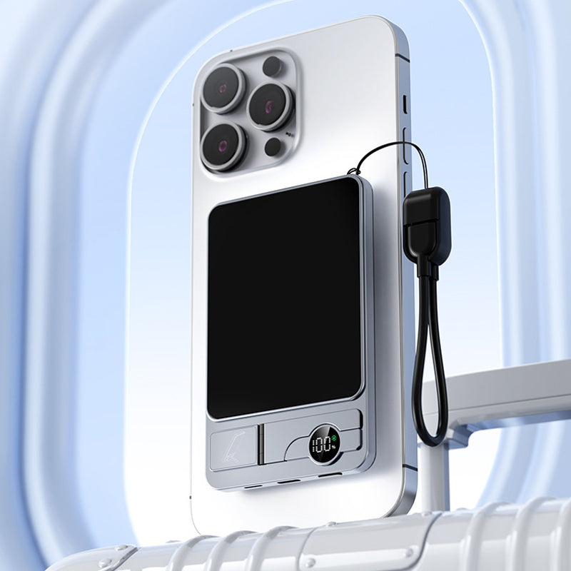 🔋 NUR FÜR BEGRENZTE ZEIT: 50 % RABATT! ✨ 3-in-1-Magnet-Ladegerät für unterwegs – kabellos, mit integriertem Ständer, schlank 🍃