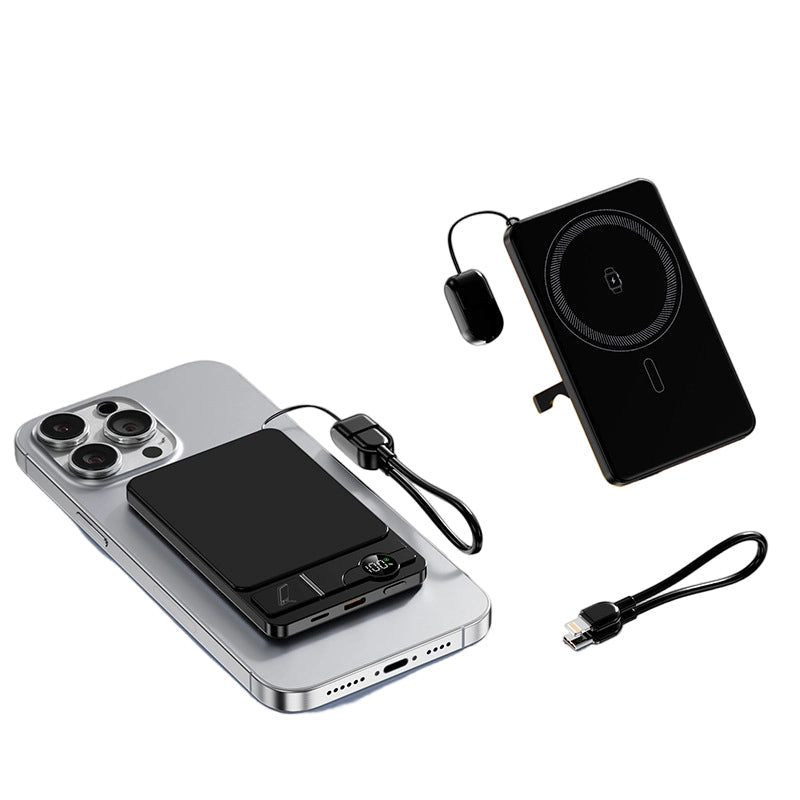 🔋 NUR FÜR BEGRENZTE ZEIT: 50 % RABATT! ✨ 3-in-1-Magnet-Ladegerät für unterwegs – kabellos, mit integriertem Ständer, schlank 🍃