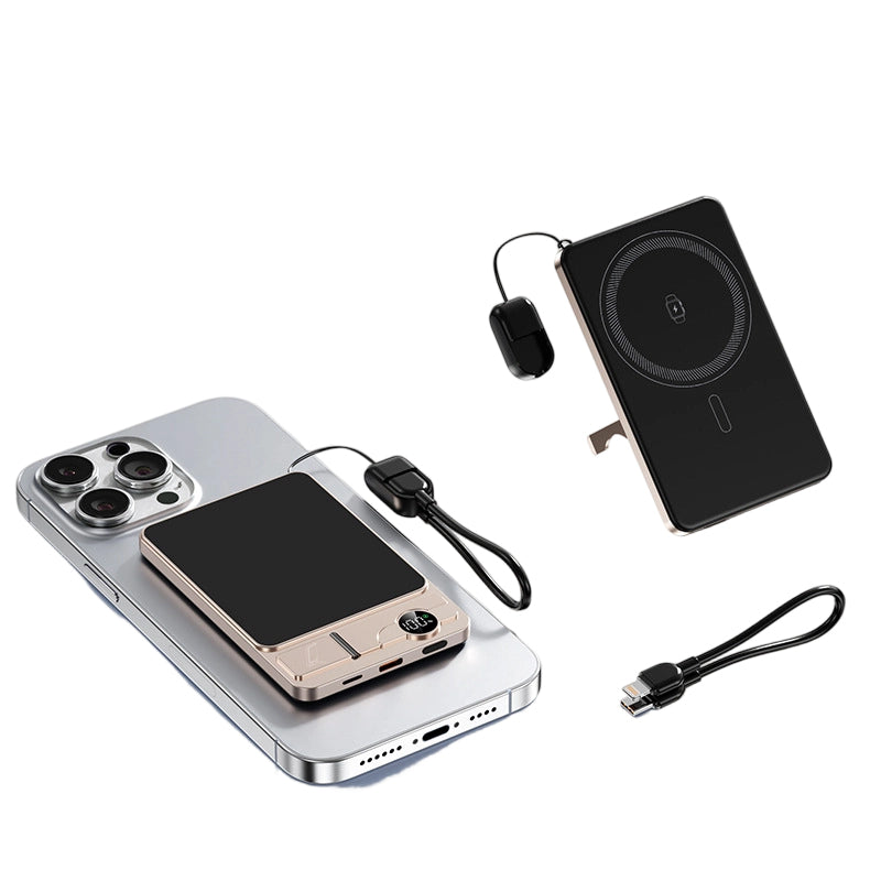 🔋 NUR FÜR BEGRENZTE ZEIT: 50 % RABATT! ✨ 3-in-1-Magnet-Ladegerät für unterwegs – kabellos, mit integriertem Ständer, schlank 🍃