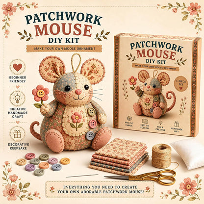 🔥🧵 50% RABATT! Handgefertigtes Nähset – Vintage-Plüschmaus zum Selbermachen – inkl. Material & Anleitung. 🎁🐭