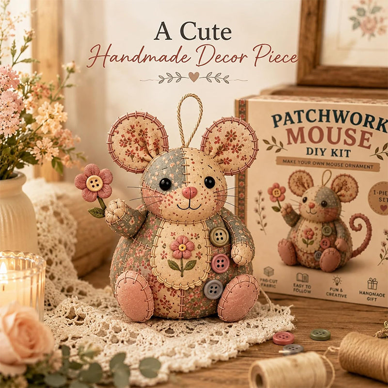 🔥🧵 50% RABATT! Handgefertigtes Nähset – Vintage-Plüschmaus zum Selbermachen – inkl. Material & Anleitung. 🎁🐭