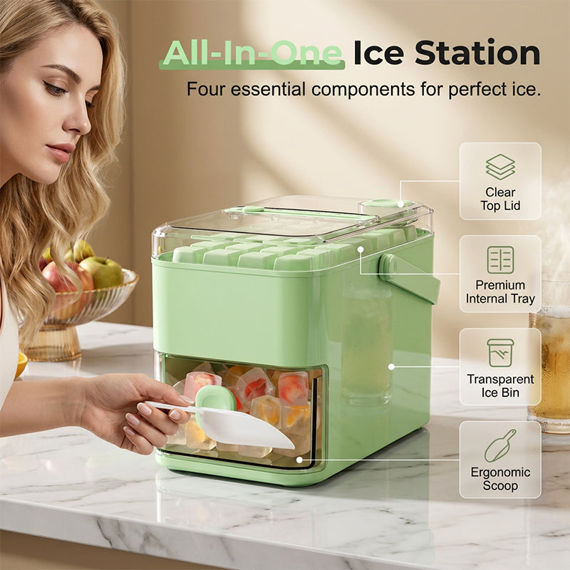 🥳HEISSER SALE 2026💞50.000+ VERKAUFT!🧊❄️Eiswürfelbereiter mit Auffangbehälter (Pressmechanismus)🎁