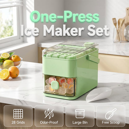 🥳HEISSER SALE 2026💞50.000+ VERKAUFT!🧊❄️Eiswürfelbereiter mit Auffangbehälter (Pressmechanismus)🎁