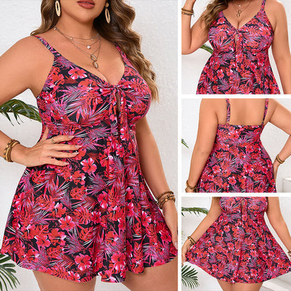 Damen-Set: Mini-Badekleid mit Spaghettiträgern & Bikinihose