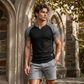 👕 Herren-Sport-T-Shirt mit Raglanärmeln – V-Ausschnitt, atmungsaktiv, schnell trocknend & hoch elastisch für Laufen & Training 🏃‍♂️💨