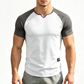 👕 Herren-Sport-T-Shirt mit Raglanärmeln – V-Ausschnitt, atmungsaktiv, schnell trocknend & hoch elastisch für Laufen & Training 🏃‍♂️💨