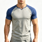 👕 Herren-Sport-T-Shirt mit Raglanärmeln – V-Ausschnitt, atmungsaktiv, schnell trocknend & hoch elastisch für Laufen & Training 🏃‍♂️💨