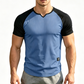 👕 Herren-Sport-T-Shirt mit Raglanärmeln – V-Ausschnitt, atmungsaktiv, schnell trocknend & hoch elastisch für Laufen & Training 🏃‍♂️💨