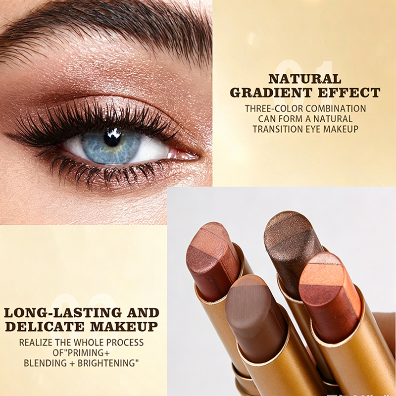 💄🎨 3-in-1 Farbverlauf Lidschattenstift Einfaches Make-up