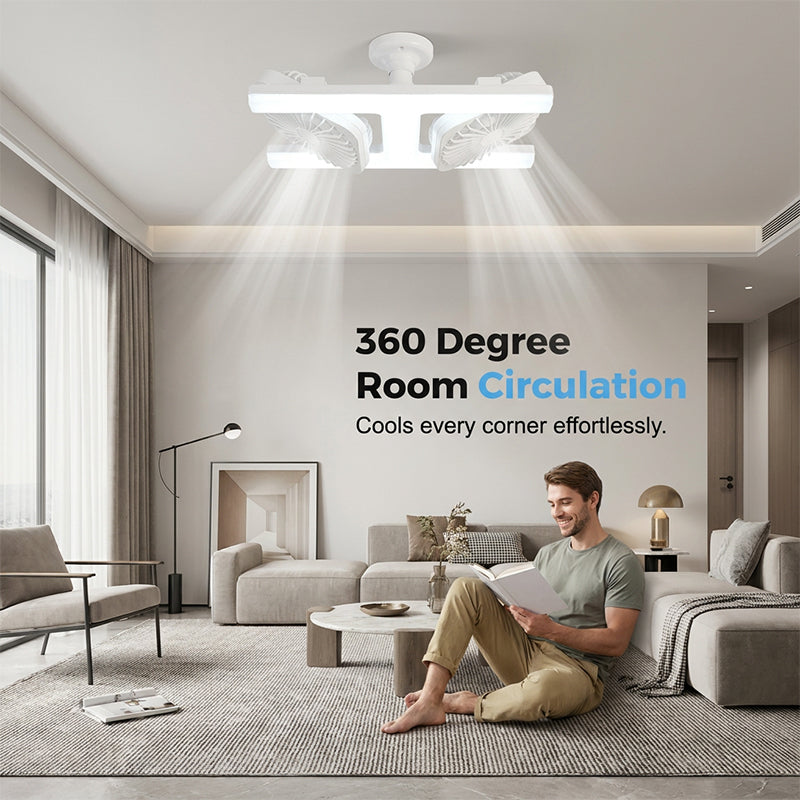 🔥JETZT 50 % RABATT!🔥 Deckenventilator mit Doppelkopf und LED-Licht – modernes Design mit Fernbedienung für Wohnzimmer & Schlafzimmer