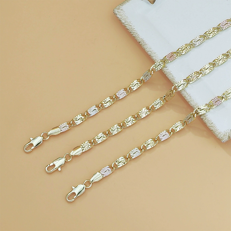 ✨📿 Unisex Dreifarben-Gliederarmband – Gold, Roségold & Weißgold, zeitlos & vielseitig, jetzt −50%