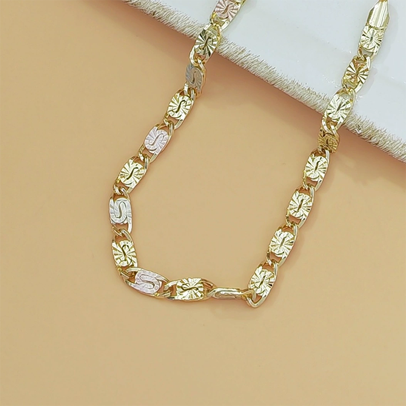 ✨📿 Unisex Dreifarben-Gliederarmband – Gold, Roségold & Weißgold, zeitlos & vielseitig, jetzt −50%