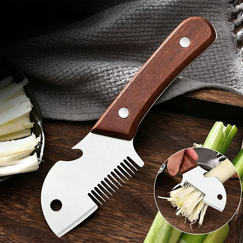 📢Mid-Season Sale: −50% nur für kurze Zeit⏰🧅 3-in-1 Küchenhelfer – Zwiebel- & Frühlingszwiebel-Schneider mit Holzgriff, ideal für feine Streifen & Würfel 🔪