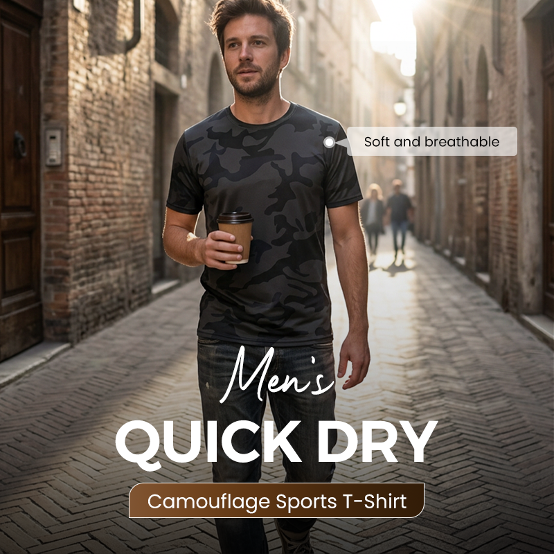👕 50% RABATT! 🌿 Schnelltrocknendes Camouflage-Sport-T-Shirt für Herren – Atmungsaktiv & leicht – Feuchtigkeitsableitend, ideal für Fitnessstudio, Laufen oder Outdoor-Aktivitäten 💪