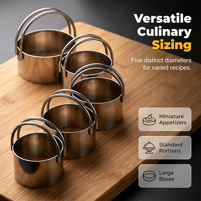 🍰🔪 Professionelles Backset mit 5 Tortenformen – Edelstahl, scharfe Kanten & 5 Größen, jetzt −50%