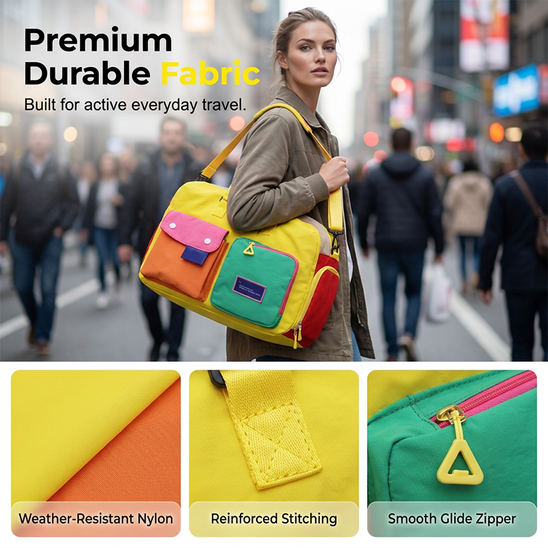 🎒 JETZT 50% RABATT! 🏆 Lässige Colorblock-Reisetasche – Geräumig & langlebig – Perfekt für Gym, Reisen oder Wochenendtrips – Leicht mit Tragehenkeln 🧳