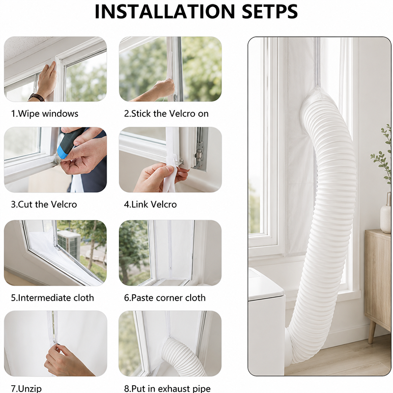 🪟Mobile Klimaanlagen-Dichtungsstoff – flexibel & vielseitig für Fenster & Türen, passend für Schiebefenster, Dreh-Kipp-Fenster & Außenschwingtüren, einfach ohne Bohren zu installieren 🌬️