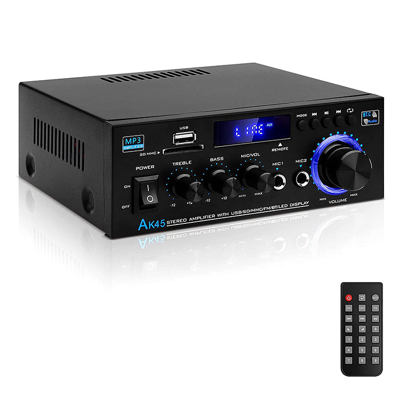 🔊 Digitaler Stereo-Verstärker mit Bluetooth & USB – 2-Kanal, kompakt & leistungsstark, ideal für Heimkino, Musik & Karaoke 🎵