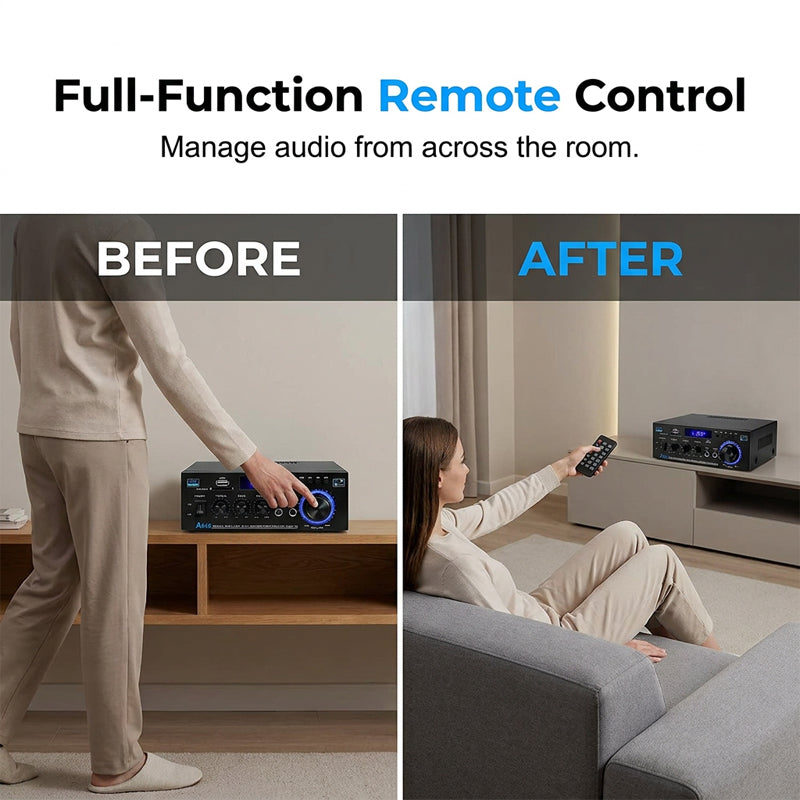 🔊 Digitaler Stereo-Verstärker mit Bluetooth & USB – 2-Kanal, kompakt & leistungsstark, ideal für Heimkino, Musik & Karaoke 🎵