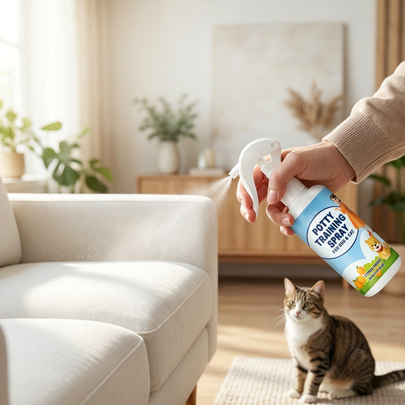 🐾🚽 Sanftes Stubenreinheits-Spray für Hunde & Katzen – 100 ml, mit natürlichen Pflanzen-Extrakten, jetzt −50%