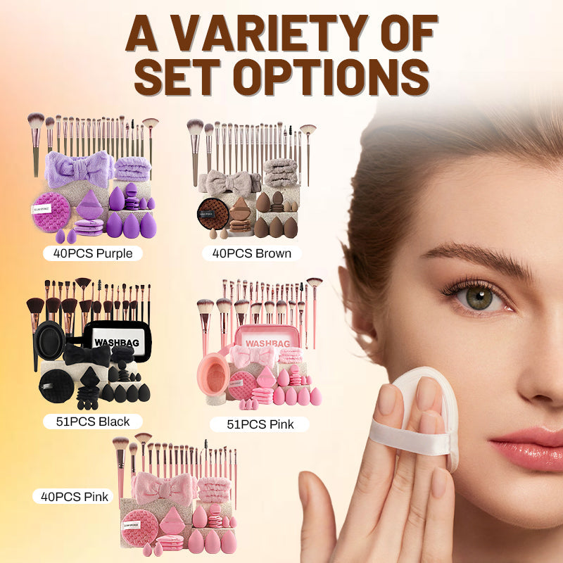 📢📢50 % Rabatt!! 🥳🎀 All-in-One Make-up-Pinsel- und Schwamm-Set