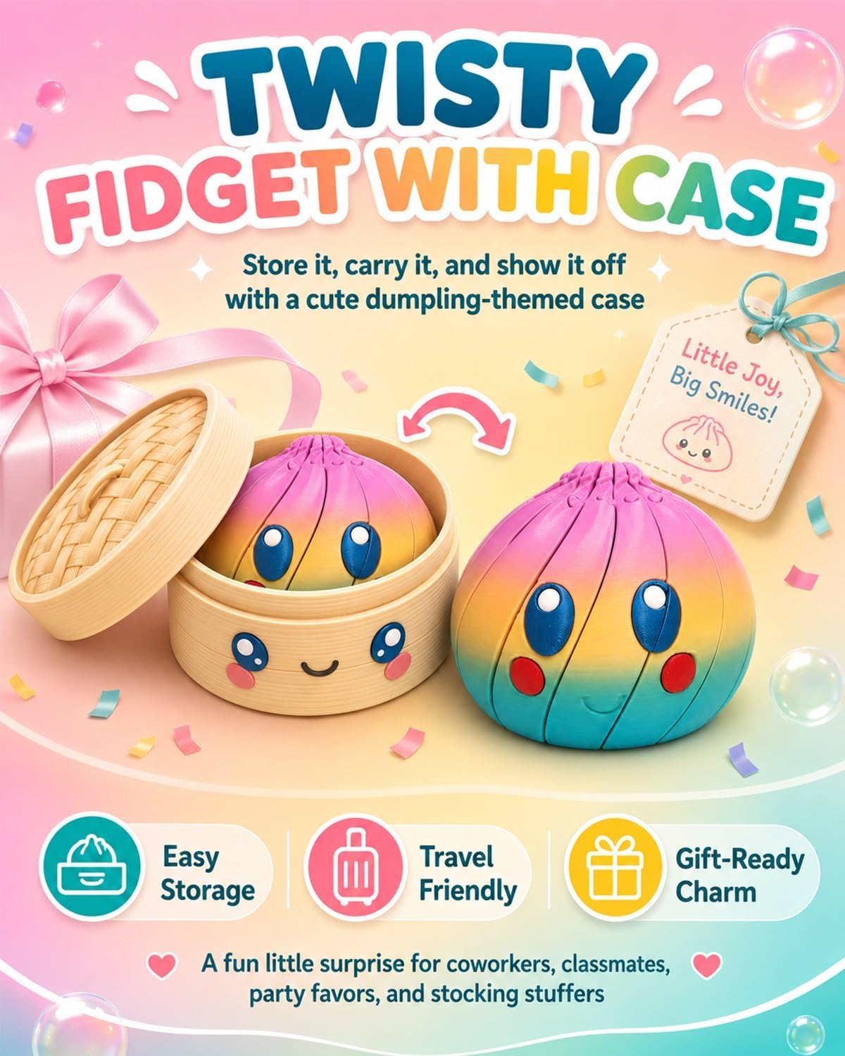 🎁 Heißer Verkauf – 50 % Rabatt 🦜3D-gedruckte Dumpling-Blindbox & Fidget-Spielzeug, Mini-Stressball in Lebensmittel-Optik, Wichtelgeschenk & Partygiveaway