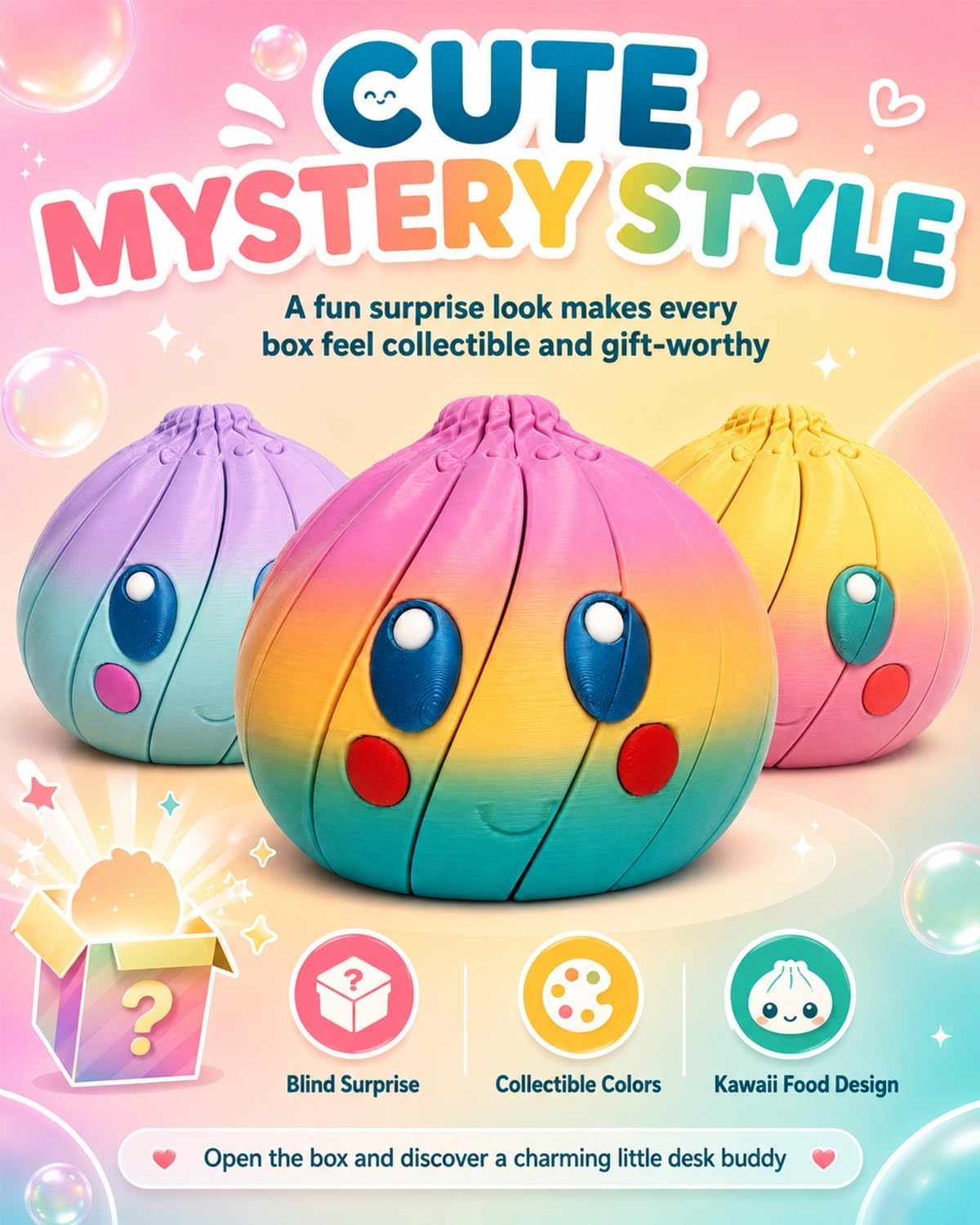 🎁 Heißer Verkauf – 50 % Rabatt 🦜3D-gedruckte Dumpling-Blindbox & Fidget-Spielzeug, Mini-Stressball in Lebensmittel-Optik, Wichtelgeschenk & Partygiveaway