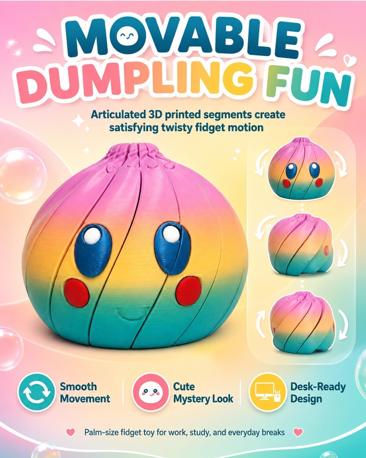 🎁 Heißer Verkauf – 50 % Rabatt 🦜3D-gedruckte Dumpling-Blindbox & Fidget-Spielzeug, Mini-Stressball in Lebensmittel-Optik, Wichtelgeschenk & Partygiveaway