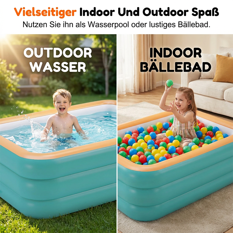 🏊‍♂️☀️ 50% RABATT! Aufblasbarer Kinderpool aus verdicktem PVC – Sicher, robust & perfekt für sommerlichen Wasserspaß im Garten 🌊