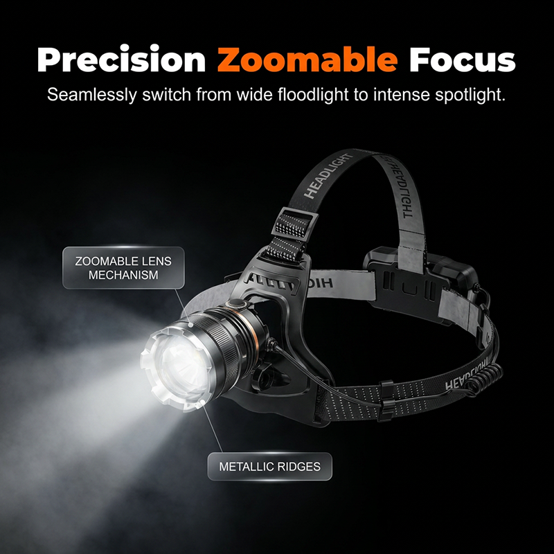 📢📢50 % Rabatt! Wiederaufladbare Stirnlampe mit Zoomfunktion und Bewegungssensor