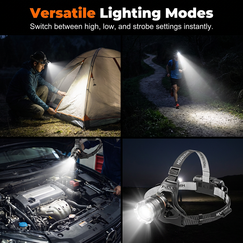 📢📢50 % Rabatt! Wiederaufladbare Stirnlampe mit Zoomfunktion und Bewegungssensor