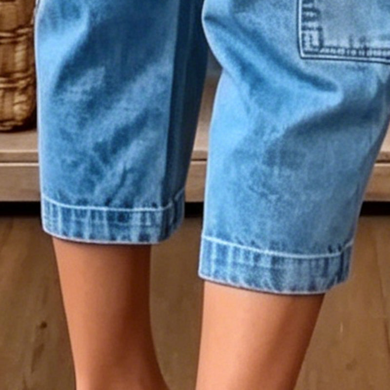 🔥 Letzter Tag! 50% Rabatt Damen 3/4 Cargo Jeans ✨ Lässige elastische verkürzte Jeans für Alltag & Freizeit