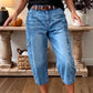 🔥 Letzter Tag! 50% Rabatt Damen 3/4 Cargo Jeans ✨ Lässige elastische verkürzte Jeans für Alltag & Freizeit