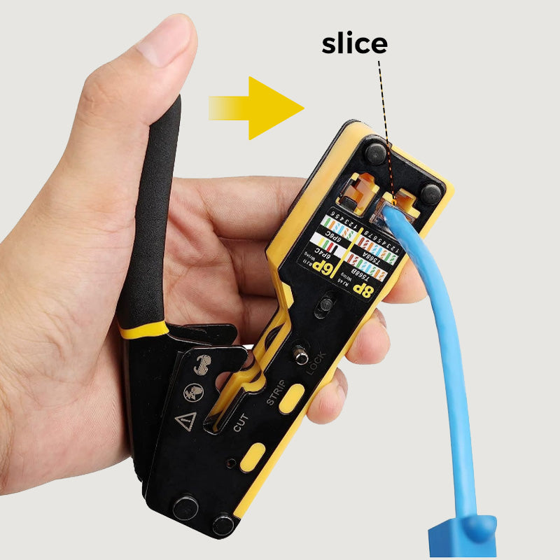 🔧🔌 Multifunktionales Crimpwerkzeug für Netzwerkkabel – 3-in-1: Schneiden, Abisolieren & Crimpen, jetzt −50%