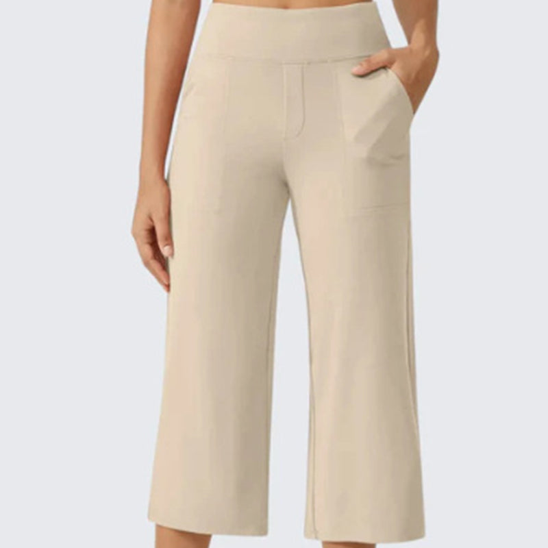 👖 50% RABATT! 🌸 Damen lässige weite Bein Caprihose – Leicht, luftig & vielseitig – Perfekt für warme Tage, Strand oder Freizeit – bequemer Begleiter mit Stil ☀️✨