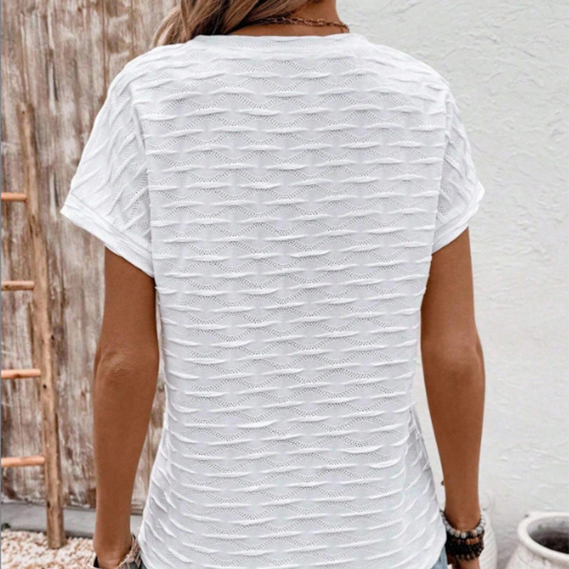 👚 50% RABATT! ⏰ Elegantes Damen-Top mit kurzen Ärmeln und V-Ausschnitt – Leicht, atmungsaktiv & vielseitig – Perfekt für warme Tage, Büro oder einen stilvollen Freizeit-Look 🌸✨